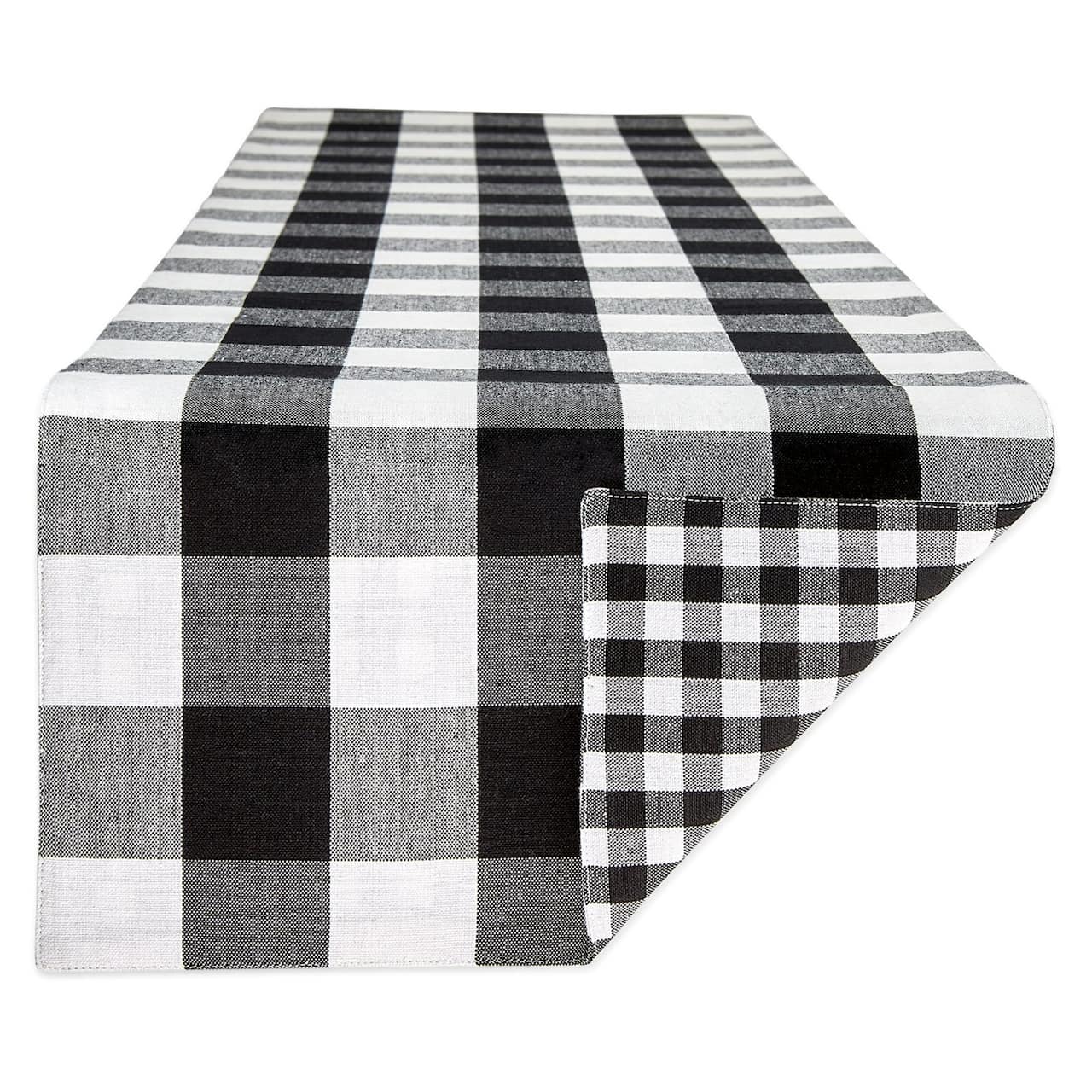 DII® 72" Reversible Gingham & Buffalo Check Table Runner